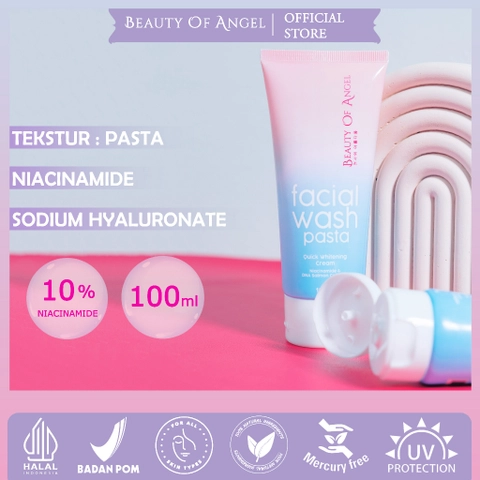 Pasta Facial Wash 100 ml BOA With 10% Niacinamade Perawatan Wajah Brightening & Mousturizing All Skin Type Beauty Of Angel